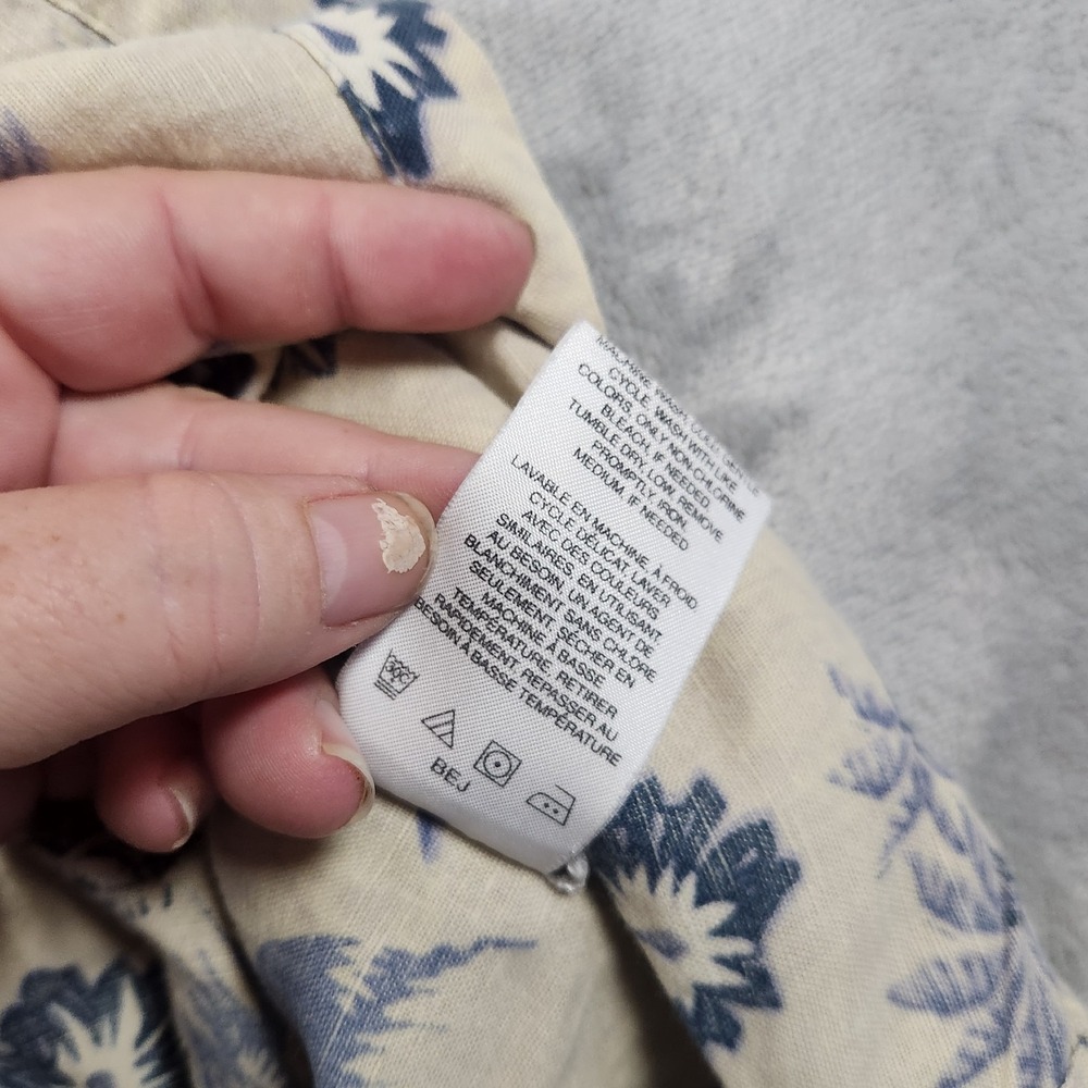 Columbia Sportswear‎ Shirt Men's L Short Sleeve Marlin Fish Floral Linen Button - Picture 7 of 7
